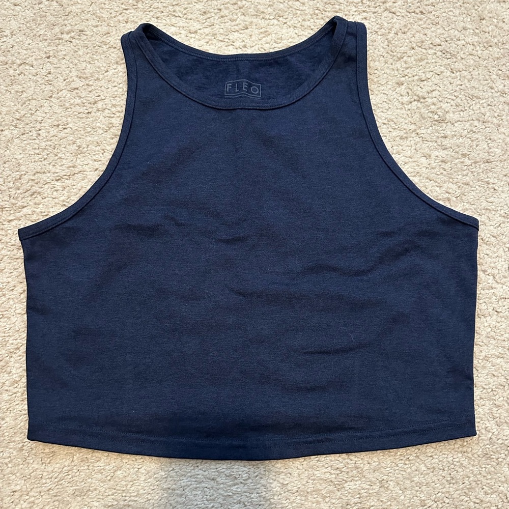 Fleo Navy Blue Crop Top